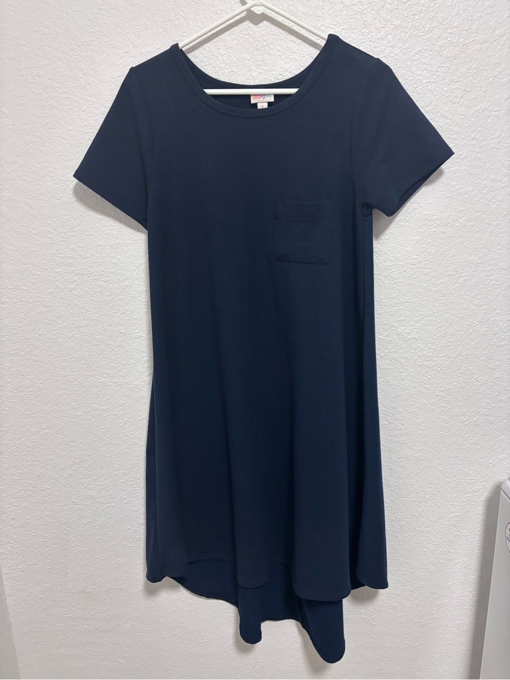 LuLaRoe Navy Short Sleeve Pocket Swing Dress